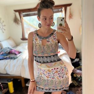 Patterned dress with open back